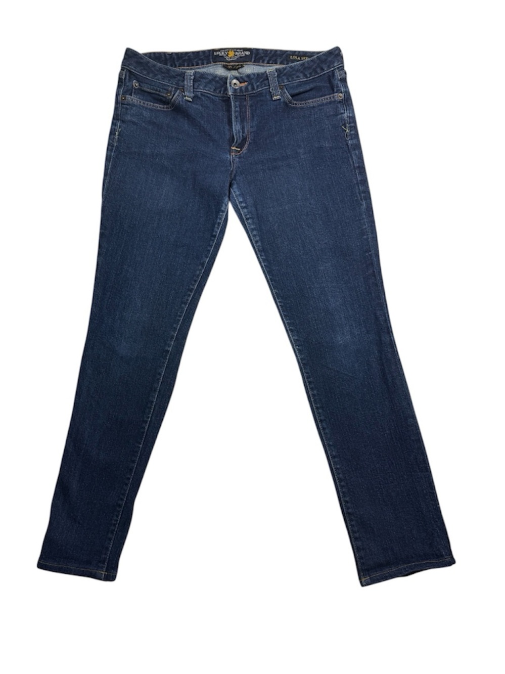 Lucky Brand Lola Skinny Jeans Size 10 Dark Wash Stretch Denim Y2K Boho